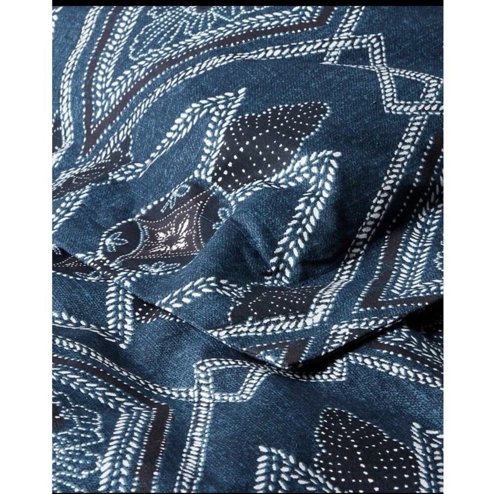 NWT Ralph Lauren Francois Full/Queen Duvet Cover Navy Blue 100% Cotton 96" x 92" - Picture 2 of 8